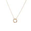 Minimalistische 18K Roségold-Halskette mit rundem Anhänger für Damen auf weißem Hintergrund - Schlichter Geschlossener Runder Anhänger Halskette (Nr.9)