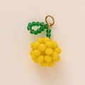 Pendentif ananas fait main en perles facettées jaunes avec anneau en métal doré - Pendentif Raisin Vert (Or)