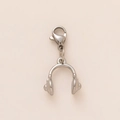 Minimalistischer Kopfhörer-Anhänger aus Edelstahl in Silber mit sicherem Karabiner - Kopfhörer Anhänger Stahlfarben