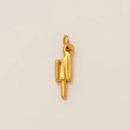 Close-up of gold-plated stainless steel popsicle pendant with high polished finish - Ice Cream Pendant