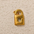 Minimalist 18K gold plated heart padlock pendant made of stainless steel for DIY jewelry - Lock Pendant