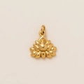 Detail view of 18K gold vacuum plated lotus flower pendant with layered petals and a mirror finish - Lotus Pendant