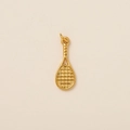 Pendentif raquette de tennis en acier inoxydable plaqué or 18 carats pour bijoux DIY - Tennis