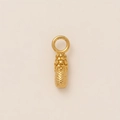 Close-up of 18K gold plated cylindrical pendant with textured pineapple scale patterns - Pineapple Pendant