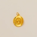 Close-up of a gold hat pendant with polished finish and beaded edge detailing - Beaded Cowboy Hat Pendant Only (Without Chain)