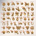 Sammlung von 53 vergoldeten Edelstahl-Anhängern mit Tieren und geometrischen Formen - Herz Stil 4 Anhänger Nur (Ohne Kette)