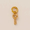 Macro detail of a 18K gold-plated twisted ring and key-shaped pendant accessory - Twisted Round Head Key Style (Pendant Only)