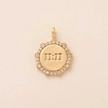 Golden 11:11 pendant with 18K gold plating and sparkling zircon stones in minimalist style - 11:11 Round Plaque Style