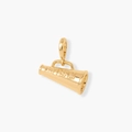 Vergulde megafoon hanger met GO TEAM reliëf en een hooggepolijste gouden afwerking - Hoorn