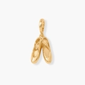 Minimalistische 18K goudvergulde balletschoen hanger met hoogglans afwerking - Dansschoenen