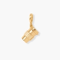 Gepolijste 18K vergulde hanger met verticale groeven en een handige ophangoogje - Water Bottle