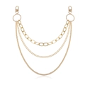 Dreilagige goldene Hip-Hop Metall-Taillenkette mit Karabinerverschlüssen und Ringen - Gold