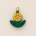 Pendente a forma di fiore giallo in acciaio inossidabile placcato oro 18K con smalto - Pendaglio Fiore Giallo / Pendant Only (Without Chain)