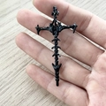 Gothic skull bone cross pendant necklace with dark vintage style and skeleton texture - Skeleton Cross Pendant Only / Black