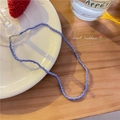 Lavendelpaarse kralen choker ketting met verstelbare zilveren sluiting voor de zomer - Lavendel
