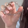Collier étoile en alliage d'argent avec pierre de lune et épines style punk rock - Bracelet