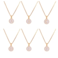 Roségouden ronde kettingen met letters A-F aan een fijne, elegante schakelketting - Stijl G