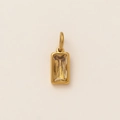 Minimalistische 18K gouden halsketting met rechthoekige hanger en heldere zirkoon - April Hart Hanger - Goud