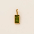 18K vergulde ketting met een rechthoekige smaragdgroene edelsteen hanger voor vrouwen - Augustus Hart Hanger - Goud