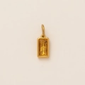 18K vergulde rechthoekige kettinghanger met smal geslepen gele kristallen edelsteen - November Hart Hanger - Goud