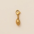 Detalle de un colgante de fútbol americano dorado con cierre de langosta y texturas reales - Football Pendant No.1 Only (Without Chain)