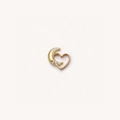 Colgante dorado de luna y corazón con micro-pavé de circonitas y diseño minimal - Dije de Luna