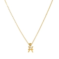 Golden Pisces zodiac sign necklace with delicate cross chain and polished finish - Pisces Pendant Only (Without Chain)