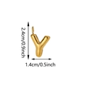 Ciondolo lettera Y dorata stile palloncino 3D lucido, dettaglio altezza 2,4 cm - Ciondolo Lettera Y