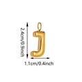 Golden 3D balloon letter J bag charm pendant with polished finish and dimensions - Letter J Pendant
