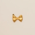 Golden Italian Farfalle pasta shaped metal pendant with polished serrated edges - Gold Bowtie Pasta Pendant (6)