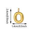 Ciondolo a lettera O dorata effetto palloncino 3D con misure 2,4cm per 1,4cm - Ciondolo Lettera O