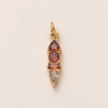 Pendentif en acier inoxydable doré avec zircons multicolores et design en goutte d'eau - Juillet
