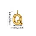 3D bubble letter Q bag charm in gold finish, height 2.4cm, minimalist jewelry accessory - Letter Q Pendant