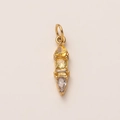 Pendentif en acier inoxydable doré avec quatre zircons jaunes et blancs empilés verticalement - Novembre