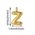 Golden balloon style letter Z charm pendant for DIY keychain or luxury bag accessory - Letter Z Pendant