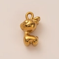 Minimalist 18K gold-plated deer animal pendant in stainless steel with polished finish - Dog