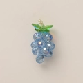 Macro shot of 18K gold plated stainless steel light blue crystal grape pendant - Blue Grape