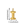 Golden 3D bubble letter I charm for keychains and bags, metallic finish 2.4cm height - Letter I Pendant