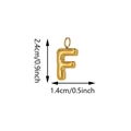 3D bubble letter F gold bag charm accessory with 2.4cm height dimensions - Letter F Pendant