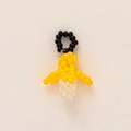 Pendentif banane fait main en perles jaunes et blanches pour accessoires de sac - Banane