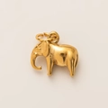 18K goudvergulde olifant hanger met een 3D afgerond ontwerp en een ophangringetje - Olifanten Stijl / Goud