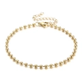 Chaîne à billes en acier inoxydable plaqué or 18k avec fermoir homard et rallonge - Bracelet de perles / Or