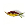 Colorful beaded fish keychain pendant with gold wire frame and pearls for bags - 40x12mm Loop / Small Fish Style