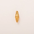 Detail of spindle-shaped gold 18K plated stainless steel pendant with textured horizontal lines - Bullet Pendant