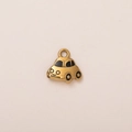 Detail of a 18K gold plated car pendant with black enamel windows and star wheels - Car Pendant
