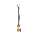 Blauw-witte gevlochten sleutelhanger met gouden ring en hanger met oogmotief - Oog Stijl