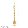 Vintage hartvormige tashanger in goudkleur, 13,5 cm lengte en 2 cm breedte - Gouden Hart Stijl