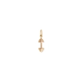 Detailweergave van een minimalistische 18K vergulde roestvrijstalen halterhanger bedel - Halter Hanger