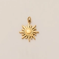 DIY golden sun pendant charm with a polished radiant finish and secure clasp hook - Sun Pendant (Pendant Only)