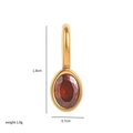18k gold plated stainless steel heart pendant with red oval gemstone 1.8cm - January Pendant-Red